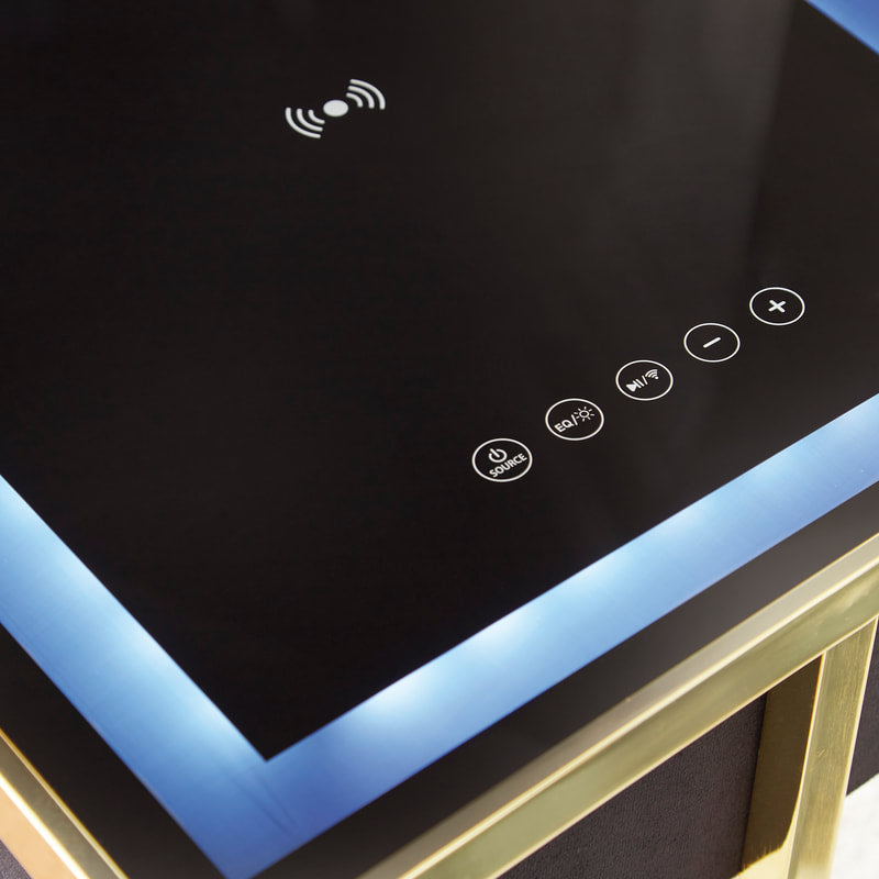 A4000681 ACCENT TABLE WITH SPEAKERS,LED LIGHTS AND USB PORTS