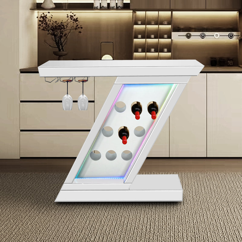 A40 WHITE CONSOLE TABLE WITH WINE STORAGE