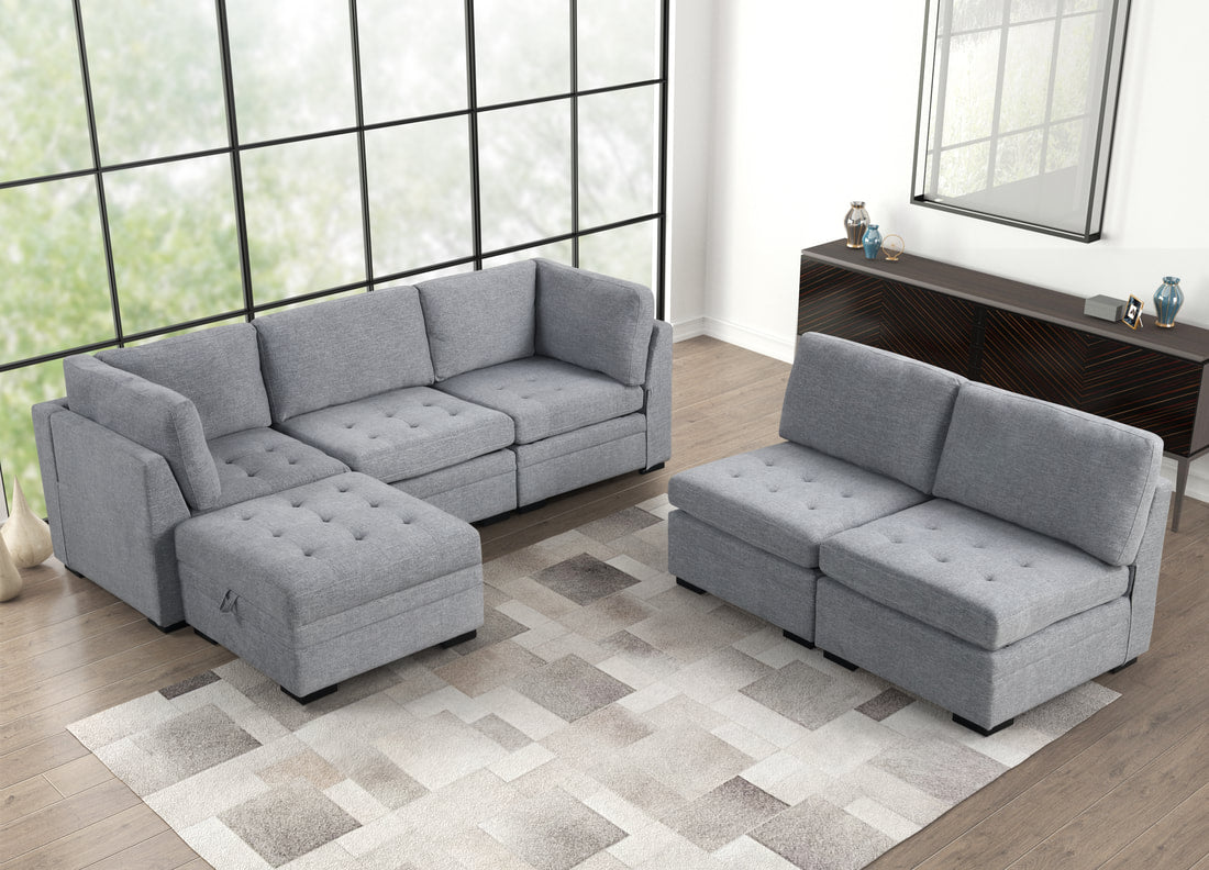 SAM 6 PIECE MODULAR SECTIONAL - ARRANGE IT ANY WAY YOU LIKE!
