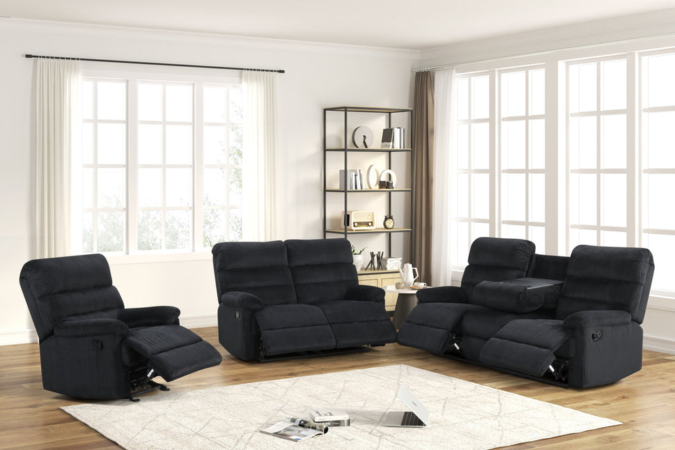 ALBERT BLACK 3PC RECLINING SET