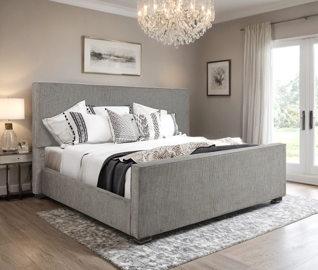 AVA GREY BED AVAILABLE IN QUEEN AND KING SIZES