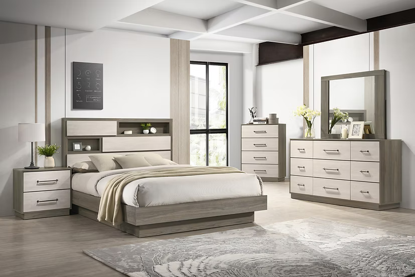 B1560 River Light Grey Bedroom Set – Queen & King | 4PC & 5PC – No Box Spring Needed