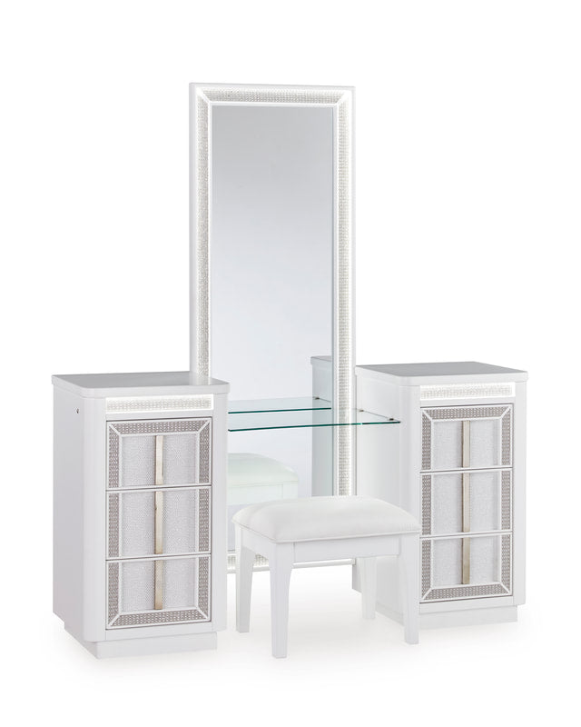 ASHLEY B822 VANITY WITH STOOL (LED LIGHTS)