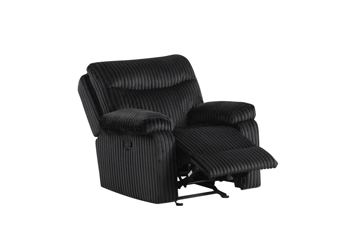 BRAVO BLACK FABRIC 3 PIECE RECLINING SET