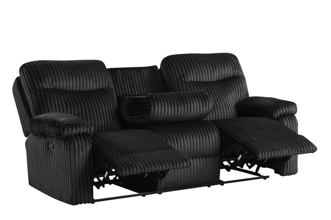BRAVO BLACK FABRIC 3 PIECE RECLINING SET