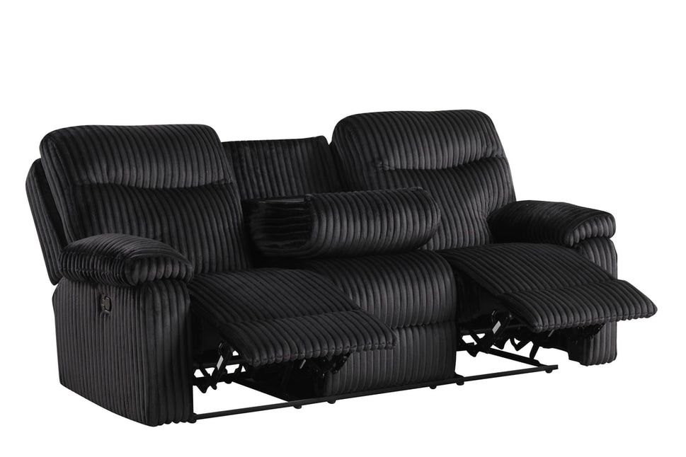 BRAVO BLACK FABRIC 3 PIECE RECLINING SET