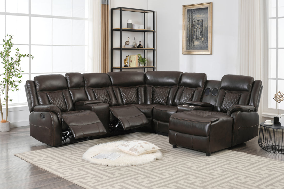 CHAMPION BROWN RECLINING SECTIONAL