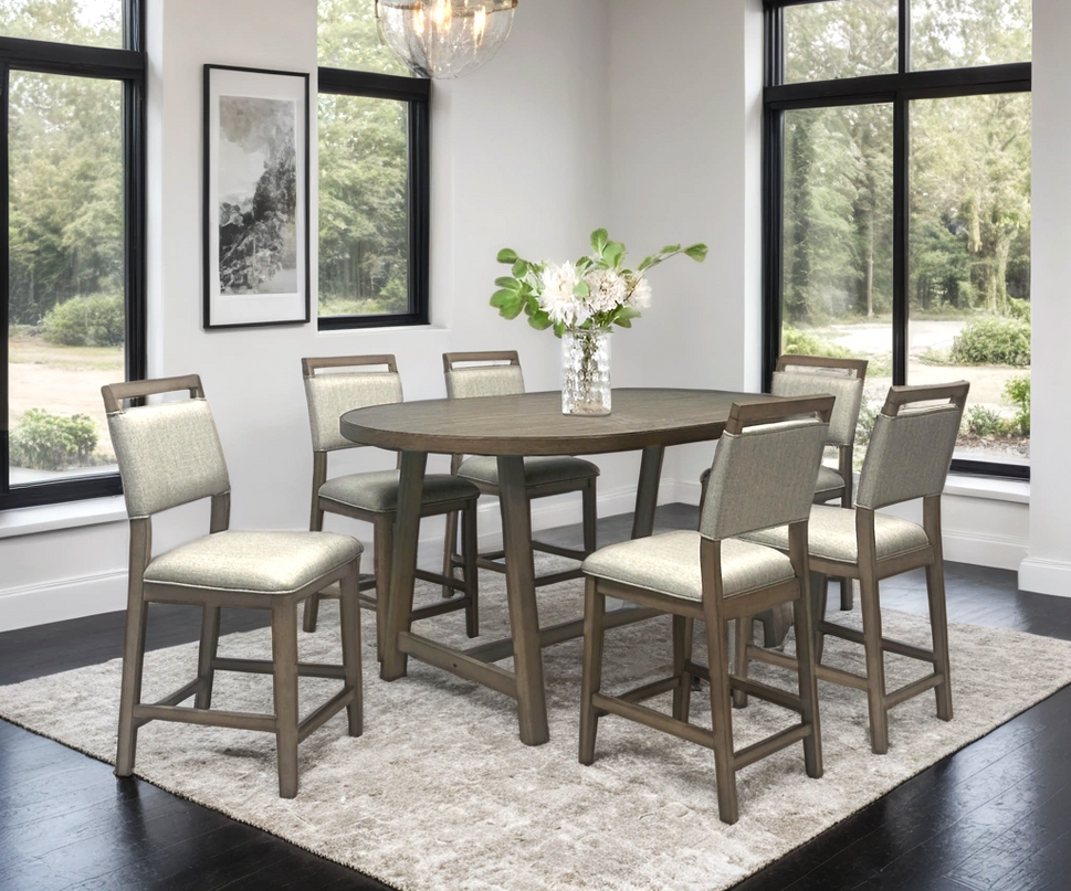 D2150 COUNTER HEIGHT TABLE + 6 CHAIR SET