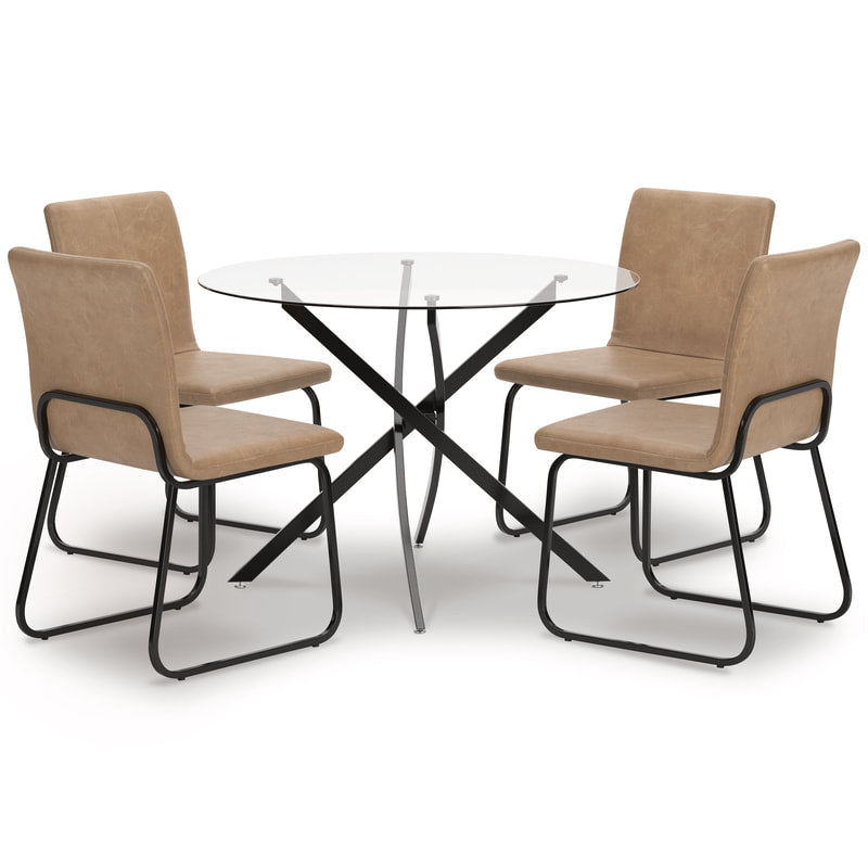 D446-02 DINING SET WITH TABLE AND 4 CHAIRS