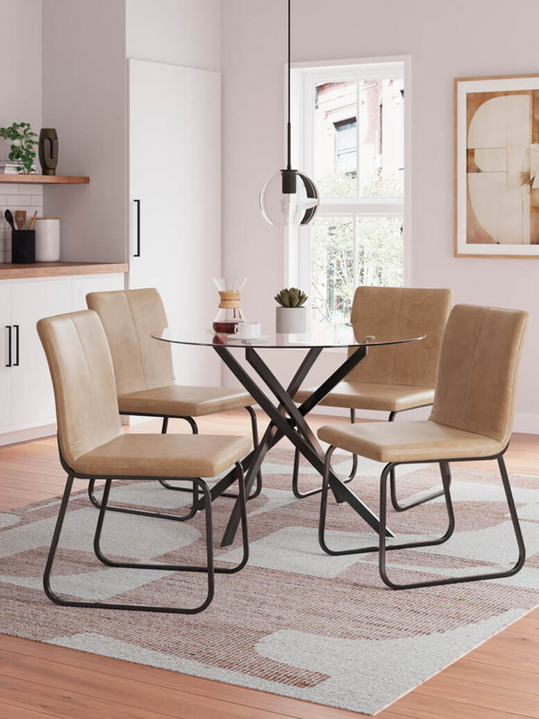 D446-02 DINING SET WITH TABLE AND 4 CHAIRS