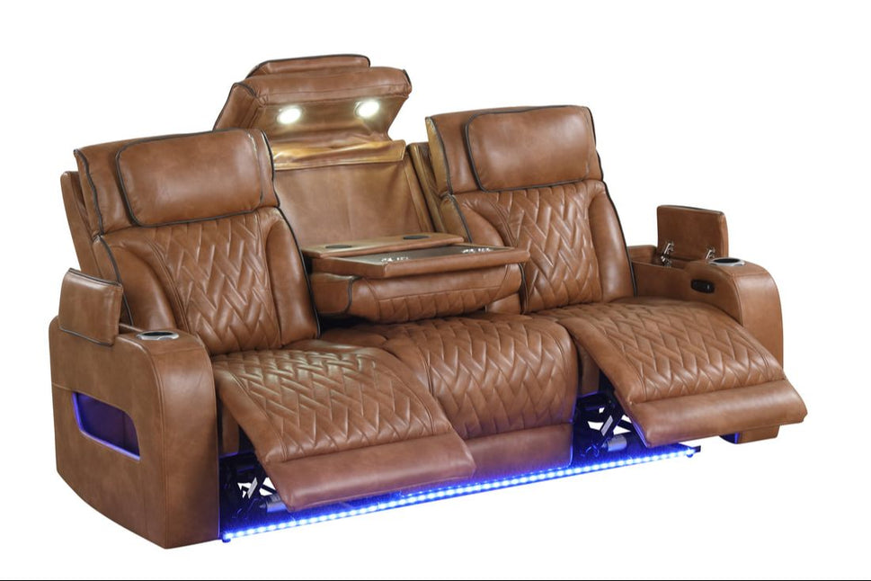 DUBAI 3PC BROWN POWER RECLINING SET