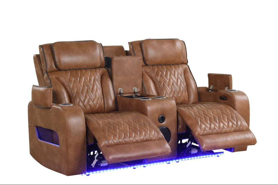 DUBAI 3PC BROWN POWER RECLINING SET