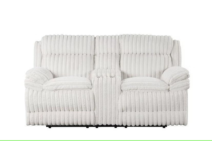 S3939 MELOW 3 PIECE WHITE FABRIC LIVING ROOM SET