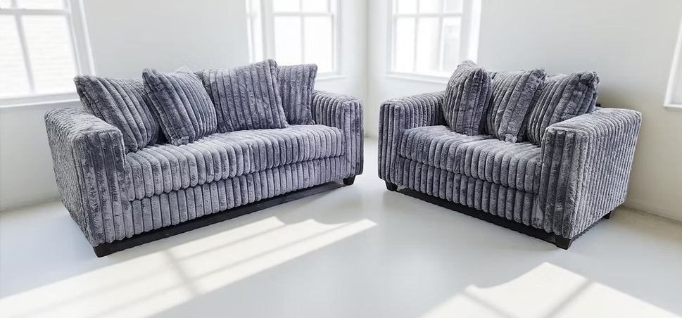 S300 GIA GREY SOFA AND LOVESEAT SET