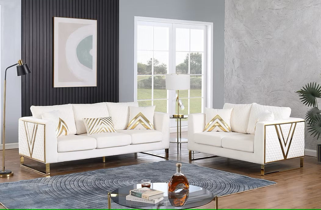 S1300 VISTA BONITA WHITE LIVING ROOM SET AVAILABLE AS 2 PIECE OR 3 PIECE SET