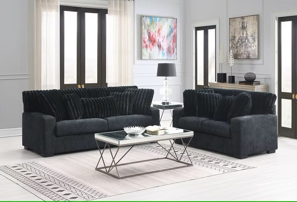 S1800 TARRA BLACK LIVING ROOM SET AVAILABLE AS 2 PIECE OR 3 PIECE