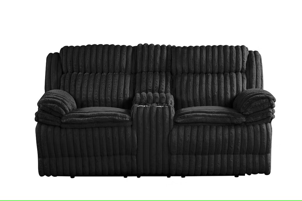 S3939 MELLO BLACK 3 PIECE RECLINING LIVING ROOM SET