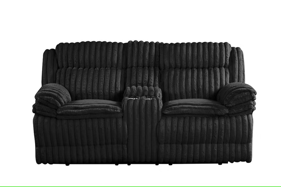 S3939 MELLO BLACK 3 PIECE RECLINING LIVING ROOM SET