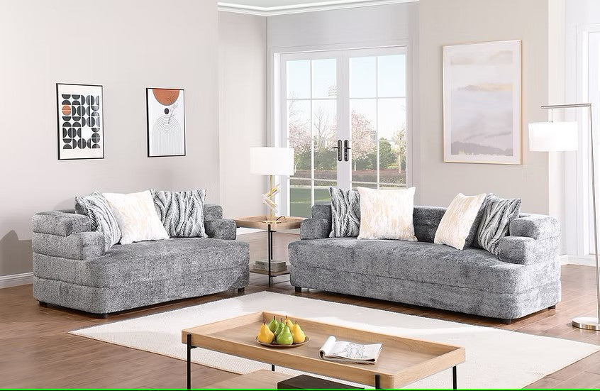 S1400 STEPSO CHARCOAL LIVING ROOM SET AVAILABLE AS 2 PIECE OR 3 PIECE SET