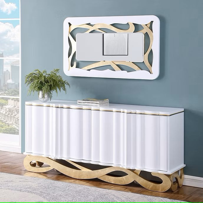 A-C28 TESSA WHITE CONSOLE TABLE