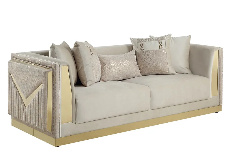 S4030 MONACO CREAM LIVING ROOM SET AVAILABLE AS 2 PIECE OR 3 PIECE SET