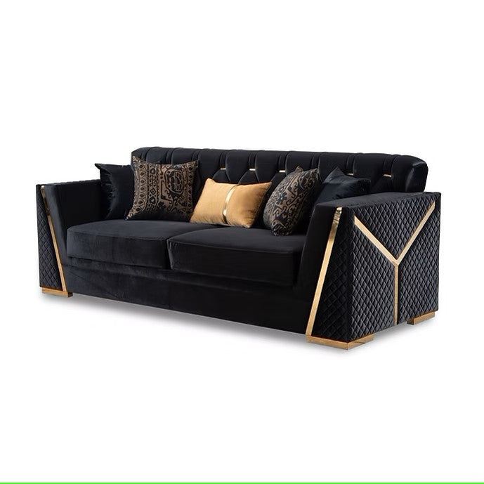 S2401 HILENA BLACK LIVING ROOM SET AVAILABLE AS 2 PIECE OR 3 PIECE SET