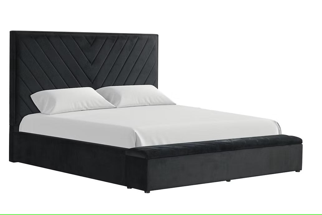 B8012 MIO BLACK BED WITH STORAGE AVAILABLE IN FULL QUEEN AND KING SIZES