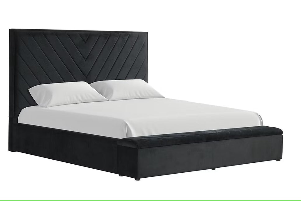 B8012 MIO BLACK BED WITH STORAGE AVAILABLE IN FULL QUEEN AND KING SIZES