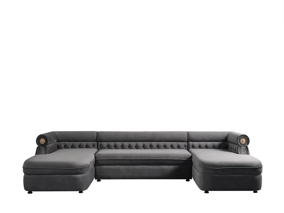 BROOKLYN SECTIONAL GREY WITH OTTOMAN