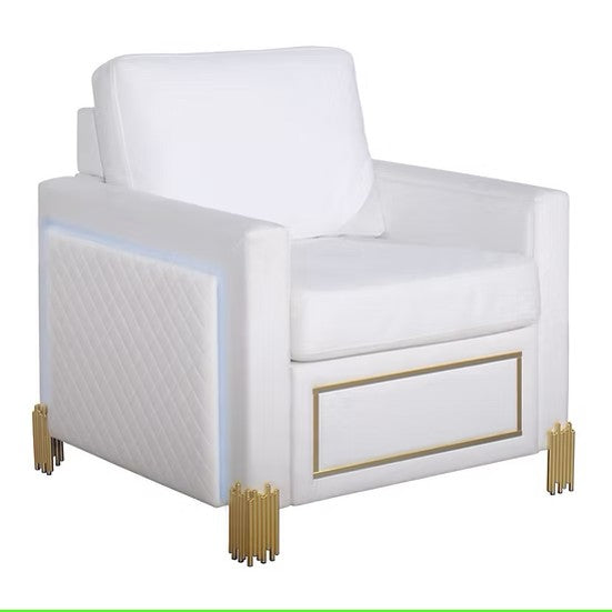 S9060 GLAMOR COLLECTION WHITE LIVING ROOM SET AVAILABLE AS 2 PIECE OR 3 PIECE SET