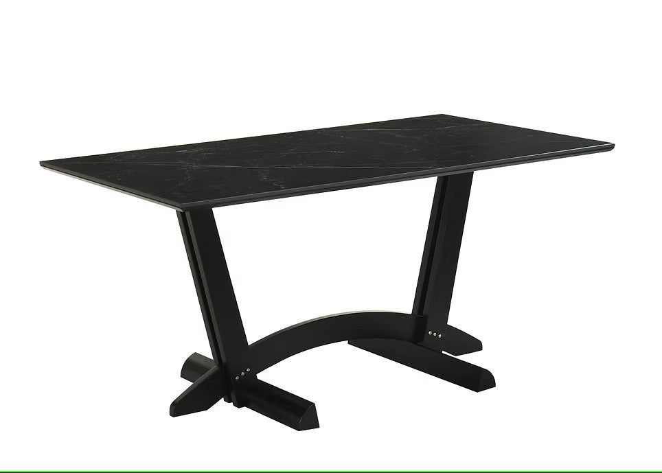 D1401 NAVA BLACK 7 PC DINING SET INCLUDES TABLE WITH 6 CHAIRS