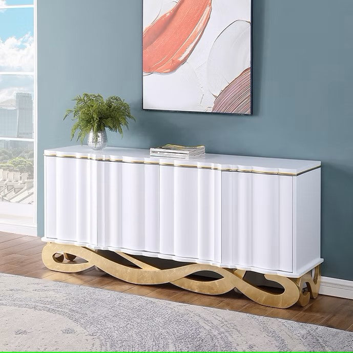 A-C28 TESSA WHITE CONSOLE TABLE
