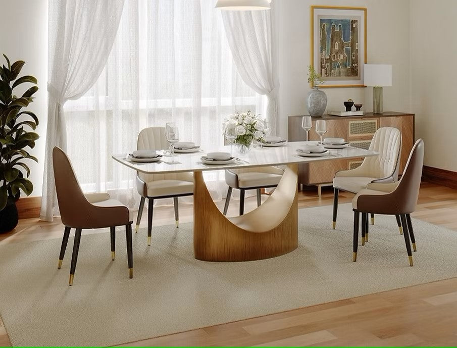 LEXI GLOSSY WHITE 79" DINING TABLE - SERAPION CHAIRS CAN BE PURCHASED SEPERATELY