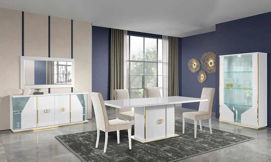 VOGUE COLLECTION 7 PIECE DINING SET - ADDITIONAL BUFFET, MIRROR AND VITRINE ALSO AVAILABLE