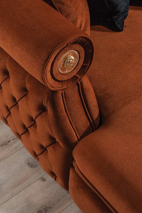 BROOKLYN SECTIONAL ORANGE WITH OTTOMAN