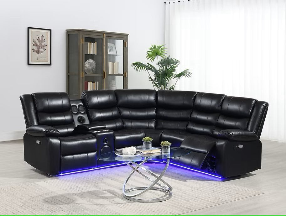 S8787 SONIC BLACK RECLINING SECTIONAL