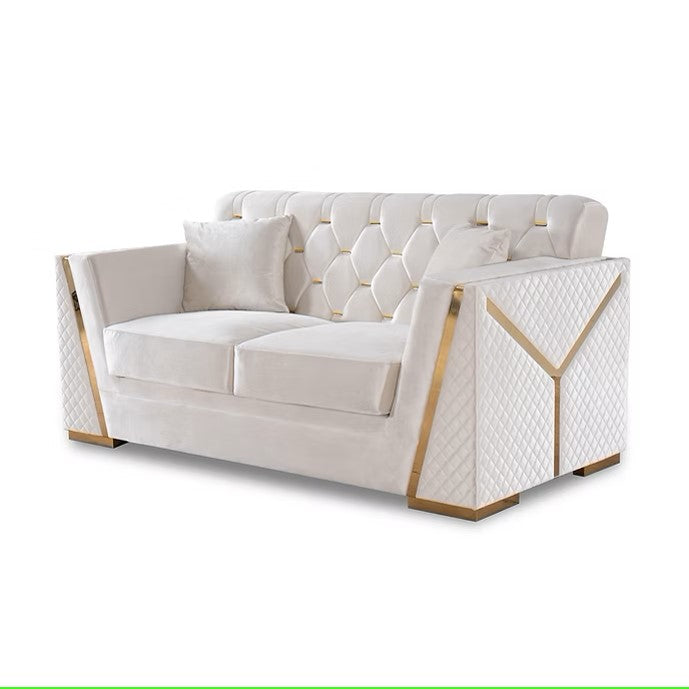 S2401 HILENA WHITE LIVING ROOM SET AVAILABLE AS 2 PIECE OR 3 PIECE SET