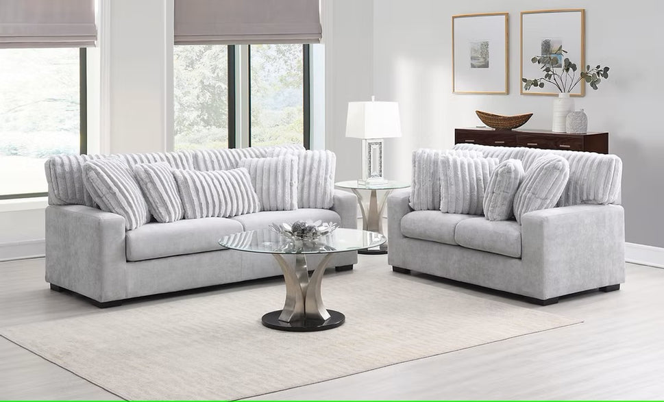 S1800 TARRA GREY LIVING ROOM SET AVAILABLE AS 2 PIECE OR 3 PIECE SET