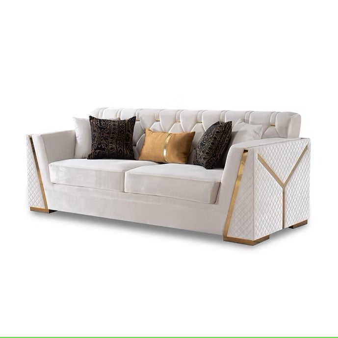S2401 HILENA WHITE LIVING ROOM SET AVAILABLE AS 2 PIECE OR 3 PIECE SET