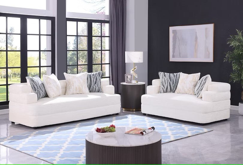 S1400 STEPSO CREAM LIVING ROOM SET AVAILABLE AS 2 PIECE OR 3 PIECE SET