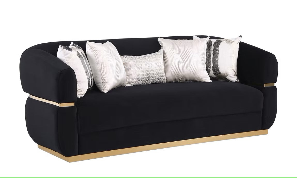 S3500 CARMELA BLACK LIVING ROOM SET AVAILABLE AS 2 PIECE OR 3 PIECE SET