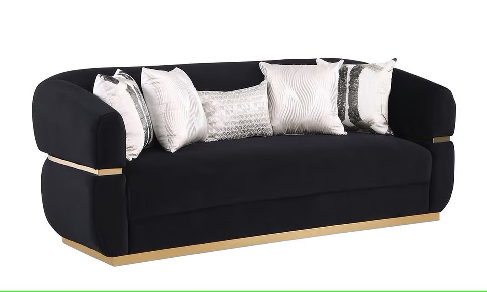 S3500 CARMELA BLACK LIVING ROOM SET AVAILABLE AS 2 PIECE OR 3 PIECE SET