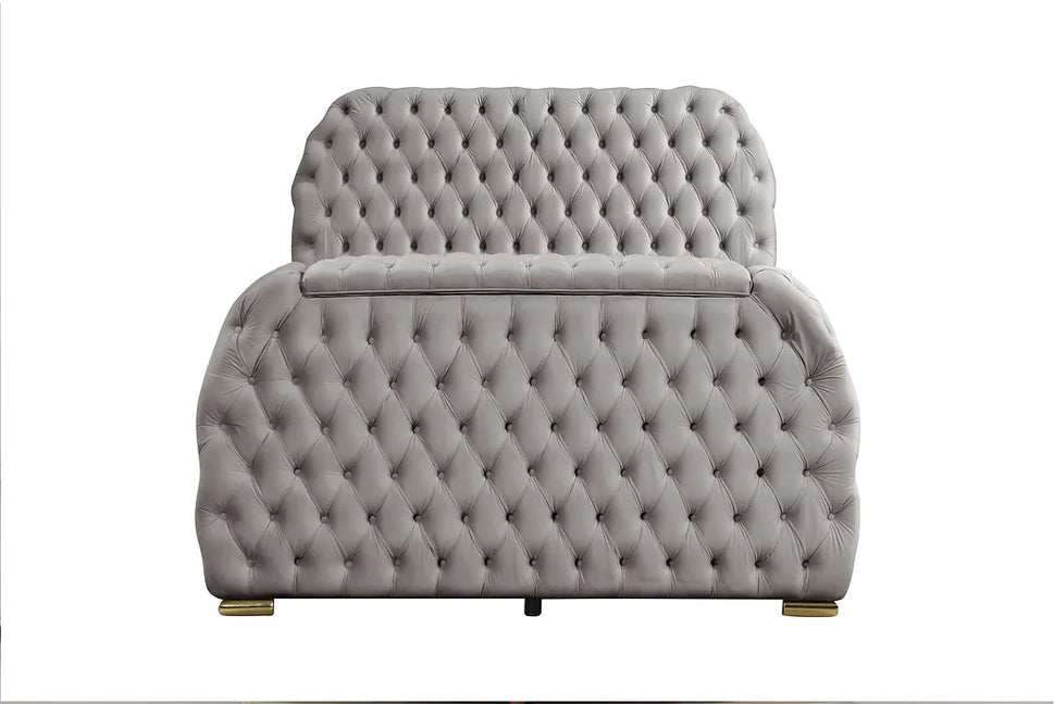 B8010 ROYAL GREY BED AVAILABLE IN QUEEN AND KING SIZES