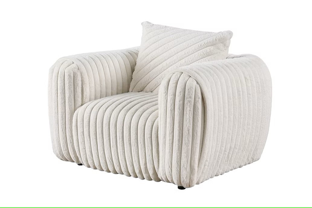 S8809 ELI WHITE LIVING ROOM SET AVAILABLE AS 2 PIECE AND 3 PIECE SET