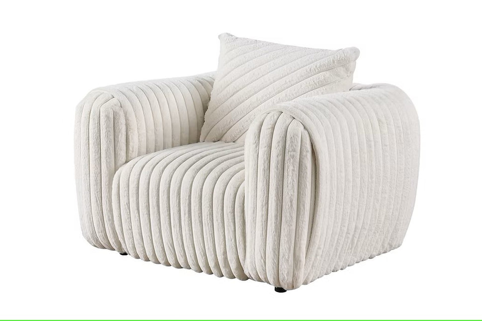 S8809 ELI WHITE LIVING ROOM SET AVAILABLE AS 2 PIECE AND 3 PIECE SET