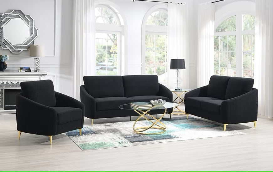 S160 LILA BLACK LIVING ROOM SET AVAILABLE AS 2 PIECE OR 3 PIECE SET