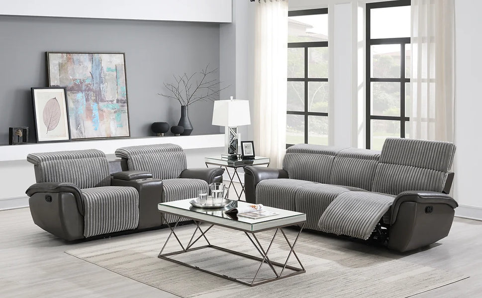 S9112 TWIST GREY 3 PIECE RECLINING LIVING ROOM SET