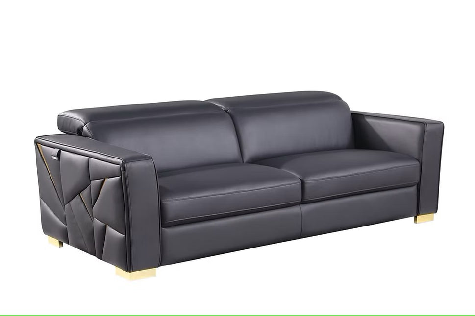 MI-1240 ASTRA DARK NAVY ITALIAN LEATHER LIVING ROOM SET AVAILABLE AS 2 PIECE OR 3 PIECE SET