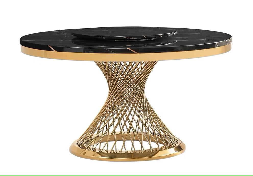 D605 UNICO (BLACK/GOLD) ROUND TABLE