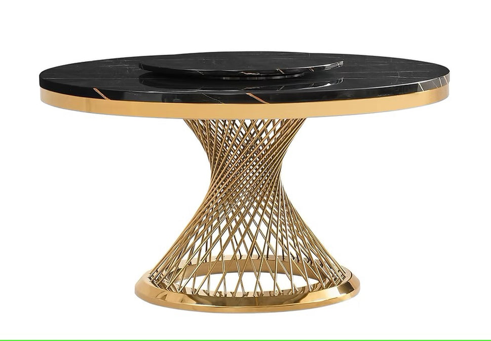 D605 UNICO (BLACK/GOLD) ROUND TABLE